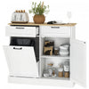 HOMCOM Poubelle inclinable, ilot de cuisine avec 2 tiroirs, blanc