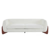 Harold Canape 3 places en bois de 82,75\" avec revetement boucle et sherpa, beige