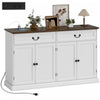 HOMCOM Buffet avec Station de Chargement, 55\", Blanc