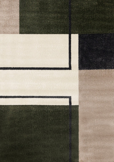 Marley Geometric Modern Green Grey White Area Rug - 7'10" x 10'6"|Carpette moderne Marley verte, grise et blanche à motif géométrique - 7 pi 10 po x 10 pi 6 po