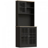 HOMCOM Garde-Manger 3 Armoires 2 Etageres Ouvertes Plan de Travail