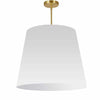 Grand luminaire suspendu de Dainolite avec très grand abat-jour cylindrique effilé blanc et 1 ampoule