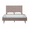 Lit Queen Moderne Rembourre en Velours Crosby, Coloris Blush