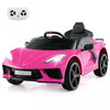 Costway 12v Electrique Enfants Rouler Sur La Voiture Avec Telecommande Sans Fil Connexion Lumieres Rose