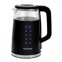 Bouilloire Kenmore de 1,7 L en verre à double paroi avec écran tactile, noire - KKTKDB 1.7 L