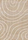Tapis Fairmont aux lignes courbes creme taupe, 7'10'' x 10'6''