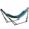 Outsunny Support De Hamac Pliable Avec Hamac, Hamac Portable 2 En 1, Bleu