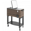 Outsunny Glaciere d'exterieur de 60 litres avec roues verrouillables marron