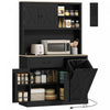HOMCOM Armoire de Cuisine 69\" avec Station de Charge, Noir