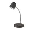 Lampe de table de Dainolite avec abat-jour noir satiné, fini chromé poli et ampoule à DEL de 5 W