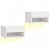 HOMCOM Lot de 2 tables de chevet murales LED RGB controle par application