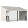 Outsunny Gazebo De Pergola Mural 10' X 13' Avec Rideaux Et Filets, Beige
