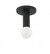 Plafonnier affleuré Adams de Dainolite avec fini noir mat et 1 ampoule