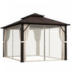 Outsunny Gazebo A Toit Rigide De 10' X 13' Avec Toit En Polycarbonate