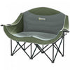 Chaise de camping double Outsunny, chaise rembourree avec porte-gobelets, vert fonce