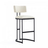 Tabouret de bar moderne contemporain en metal Juno, ivoire
