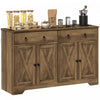 HOMCOM Buffet, armoire bar a cafe, etagere reglable, marron clair