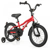 Velo Costway 16\" Pour Enfants Pour Garcons Et Filles De 4 A 7 Ans Avec Reflecteurs Reglables De Frein A Main De Siege Rouge