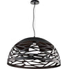 Luminaire suspendu Coral de Dainolite de 20 po de diamètre, avec fini noir mat et 1 ampoule