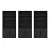 Armoire bibliotheque moderne Rivington 40\" en noir - Ensemble de 3