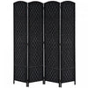 Homcom Separateur De Piece En Osier Tisse A Double Charniere