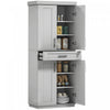 HOMCOM Garde-Manger Cuisine Moderne Etageres Gris