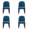Chaise de salle a manger moderne en bois Hillman avec revetement bleu - Lot de 4