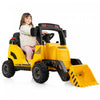 Costway 12v Enfants Rouler Sur Le Tracteur De Construction Avec Corne & Musique & Queue Led Lumieres Jaune