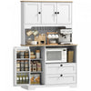 HOMCOM Meuble de rangement de cuisine de 64 po, buffet de cuisine, blanc