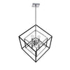 Luminaire suspendu Kappa de Dainolite avec fini chromé poli et noir mat, et 6 ampoules