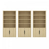 Armoire bibliotheque moderne Rivington 40\" en chene naturel - Ensemble de 3