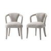 Fauteuil Palmer style milieu du siecle moderne en tweed argente - Lot de 2