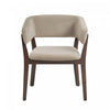 Fauteuil Blake moderne en bois avec imitation mohair, coloris naturel