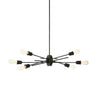 Luminaire suspendu horizontal Nebraska de Dainolite avec fini espresso et 6 ampoules