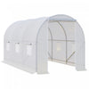 Outsunny 11.5x6.6x6.6pi Tunnel De Plain-pied Serre De Jardin Portable Plante De Plus En Plus Chaude Maison Avec Porte Et Fenetre De Ventilation Blanc