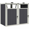 Outsunny Hangar A Poubelle Double, Verrouillable Avec Couvercle Ouvrable