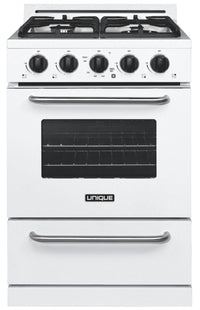 Cuisinière au gaz propane Hors réseau par Unique de 24 po avec allumage à pile - UGP-24G OF1 W