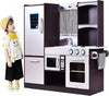 Costway Kids Kitchen Playset Chef En Bois Pretend Jouer Jouet Cuisiner Ensemble De Nourriture Cadeau Pour Enfants