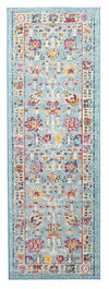 Tapis de Couloir Traditionnel Jasmine 2'8\" x 8'2\" en Bleu