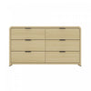 Commode moderne Grace 60\" en chene naturel (6 tiroirs)