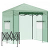 Outsunny 8' X 6' Maison Chaude A Effet De Serre Portable Avec Porte Enroulable Et 2 Fenetres D'exterieur Pour Plantes Jardin Pliable, Vert
