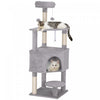 Arbre a chat de 54 pouces avec grand condo et perchoir superieur, gris clair