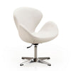 Chaise pivotante réglable Raspberry de Manhattan Comfort en chrome poli et en similicuir - blanche