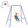 Outsunny 2 En 1 Toddler Swing Set, Balancoire En Metal Avec Harnais De Securite Pour Bebe, Enfants De 6 Mois Et Plus, Balancoire Robuste Pour L'interieur/l'exterieur, Jeu De Cour Arriere, Orange