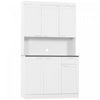 HOMCOM Armoire de rangement avec etagere reglable, tiroir, blanc