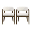 Sophia Ensemble de 2 chaises de salle a manger avec accoudoirs et structure en bois de caoutchouc, noyer