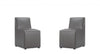 Chaise de salle a manger moderne en cuir vegetalien graphite Anna - Lot de 2