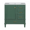 Katherine Meuble-lavabo De Salle De Bain 30 Po En Bois Massif Avec Lavabo Integre - Vert