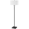 Lampe à pied Fernanda de Dainolite avec abat-jour blanc, fini noir mat et 2 ampoule