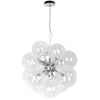 Lustre Comet de Dainolite en verre transparent, avec fini chromé poli et 6 ampoules